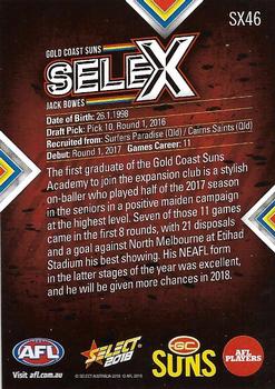 2018 Select Footy Stars - Selex #SX46 Jack Bowes Back